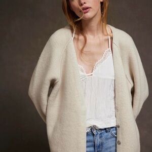 Free People Gi oversized knit Cream Sweater
